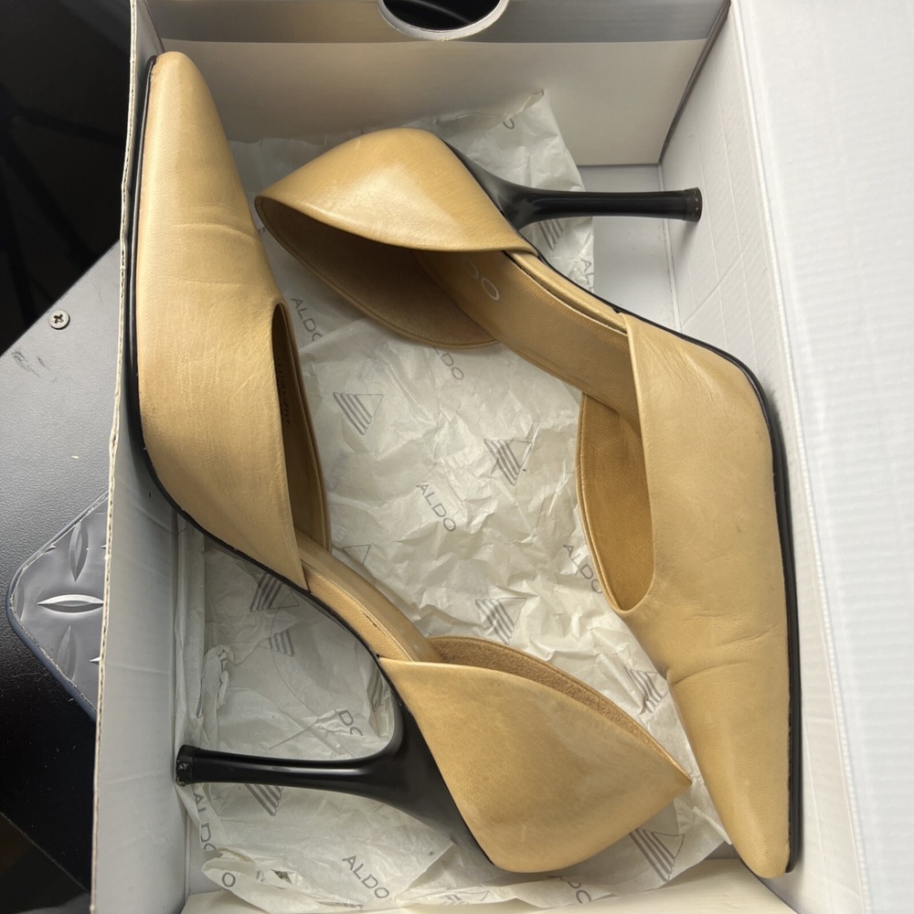 Aldo Vintage 90's Stiletto Tan 3" Heel New In Original Box Sz 40 US 10 Gorgeous